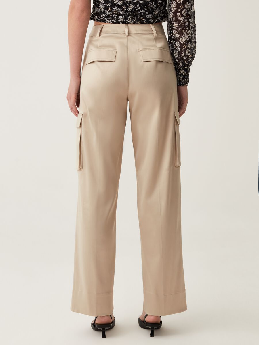 Cargo trousers in satin_2