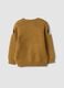 Maglione marrone girocollo jacquard con cagnolini_1