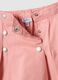 Pink pure cotton regular fit skirt with buttons for girls_3