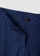 Straight blue regular fit viscose and linen blend chino trousers_5