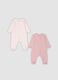 2er-Pack rosa Strampler mit F&uuml;&szlig;chen aus Bio-Baumwolle f&uuml;r Babys und M&auml;dchen_0