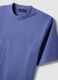 T-shirt azul de algod&atilde;o puro com corte descontra&iacute;do_5