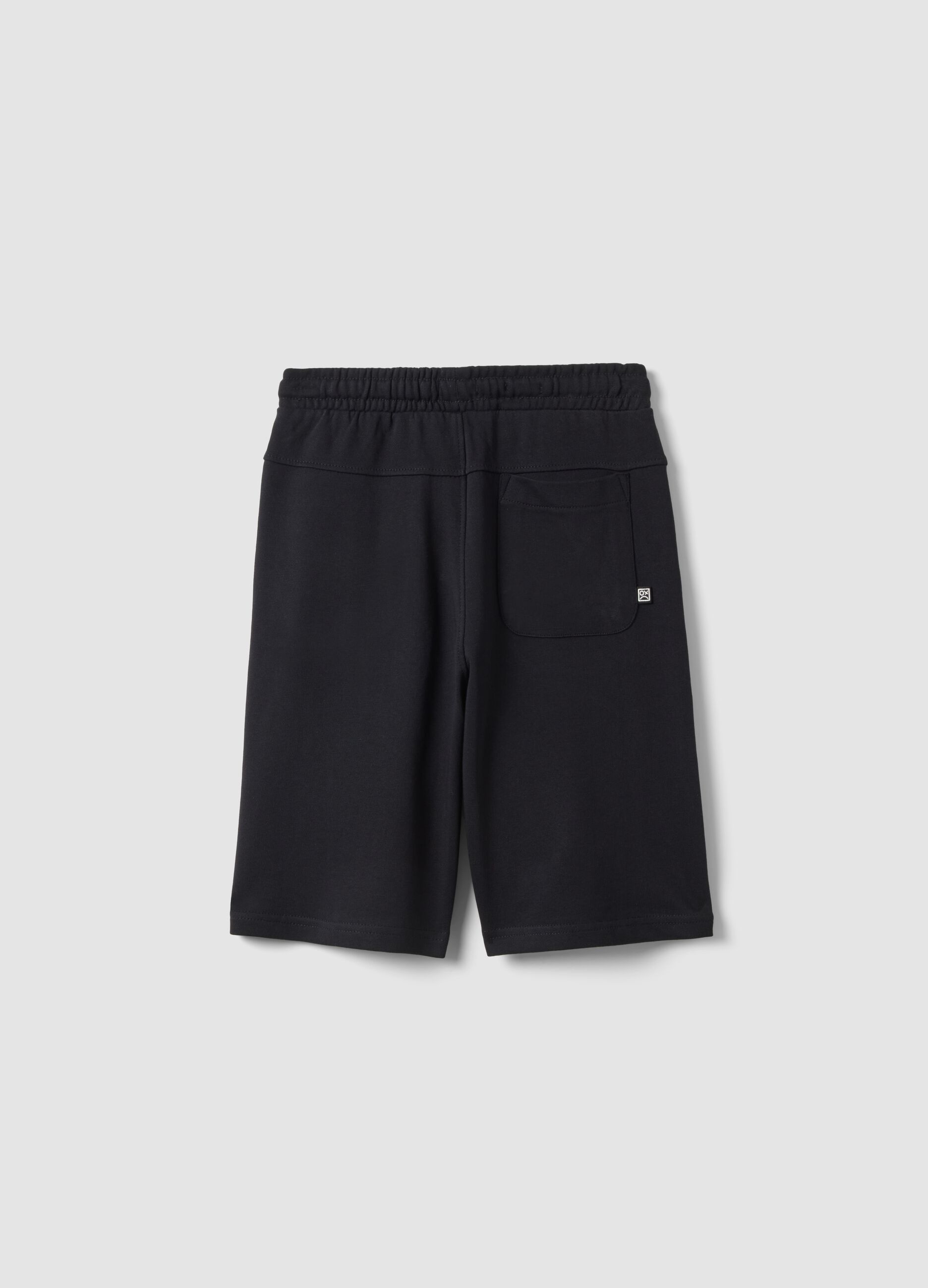 Boys' black pure cotton shorts, relaxed fit