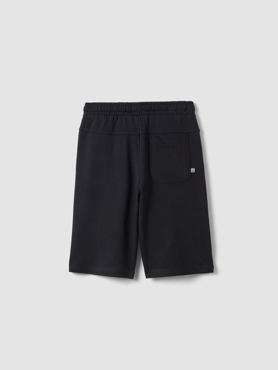 Schwarze Jungen-Shorts aus reinem Baumwolle, relaxed fit_4