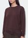 Brown cotton-blend crew-neck sweatshirt with lace detail_2