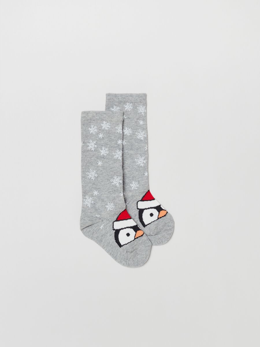 Two-pair pack stretch socks with Christmas design_1