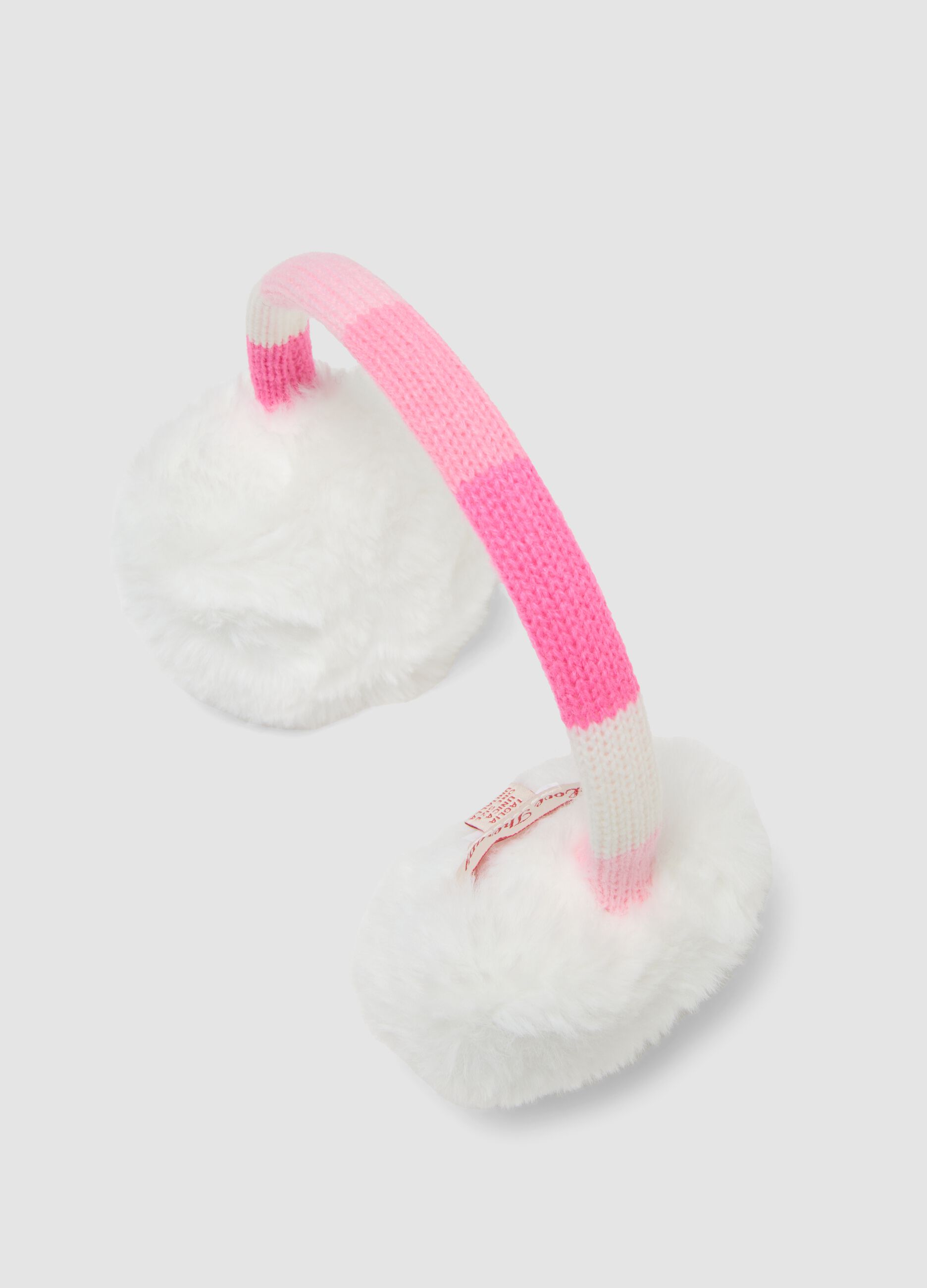 Copriorecchie bianchi con dettagli rosa