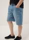 Blue stretch cotton-blend denim shorts, regular fit_3
