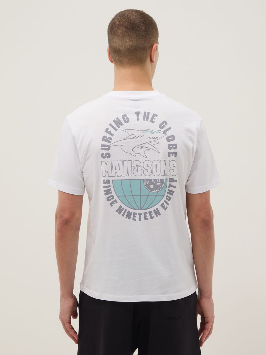 White pure cotton short-sleeve T-shirt, relaxed fit with print_2