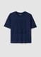Blaues Regular-Fit T-Shirt aus reiner Baumwolle mit Lochdetail_4