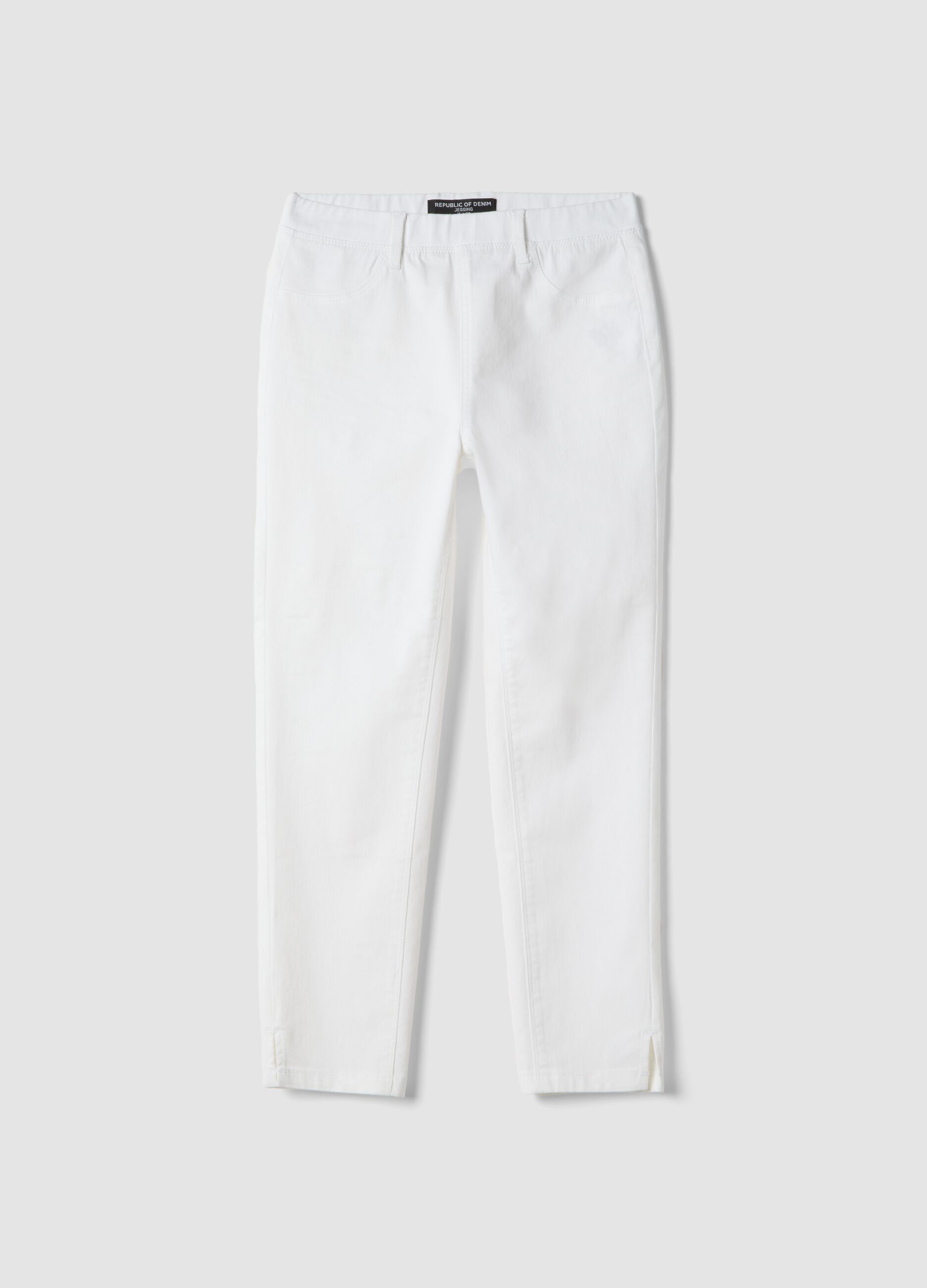 White skinny fit stretch denim cotton blend jeans