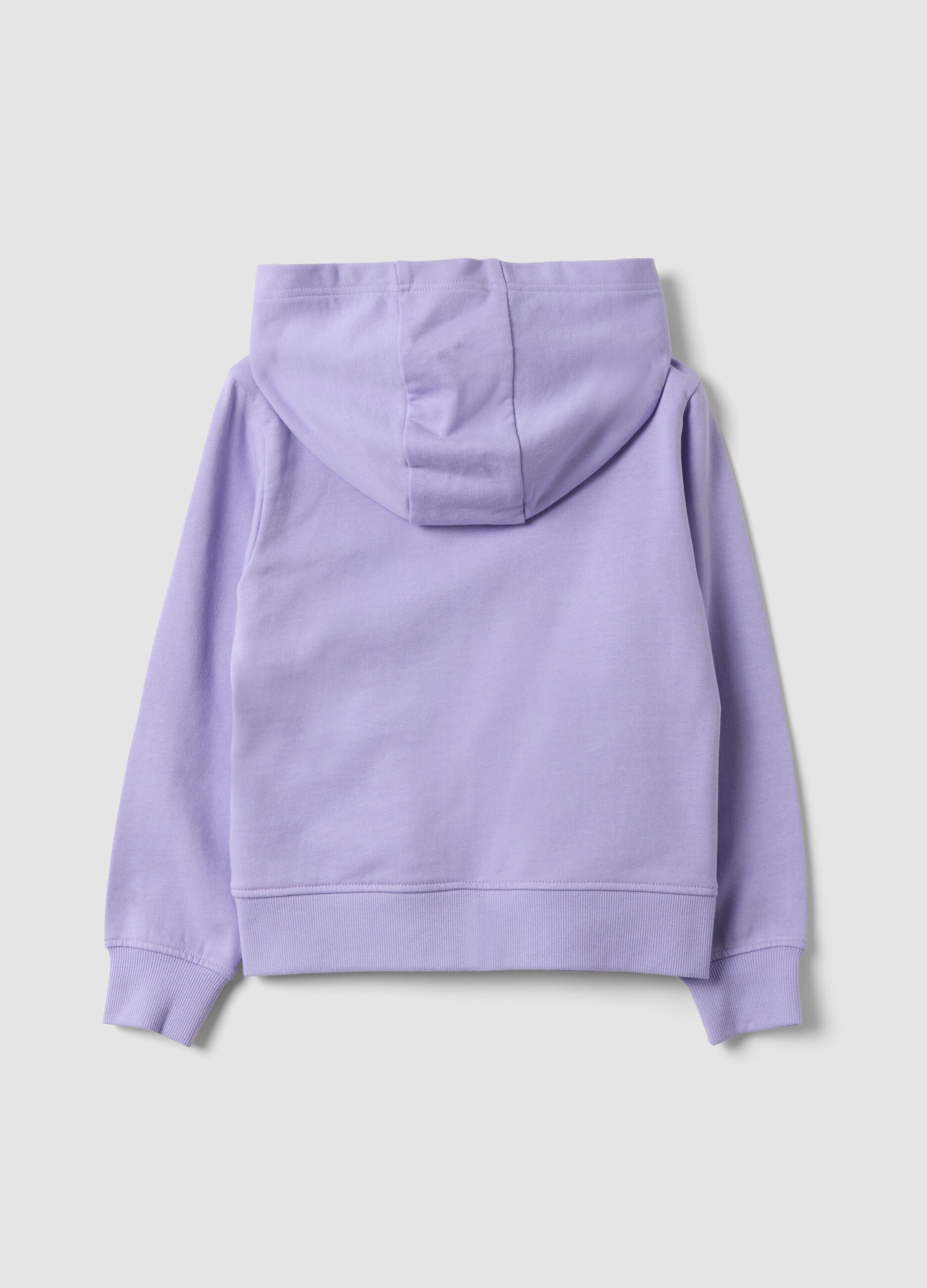Purple hoodie in pure organic cotton for girls