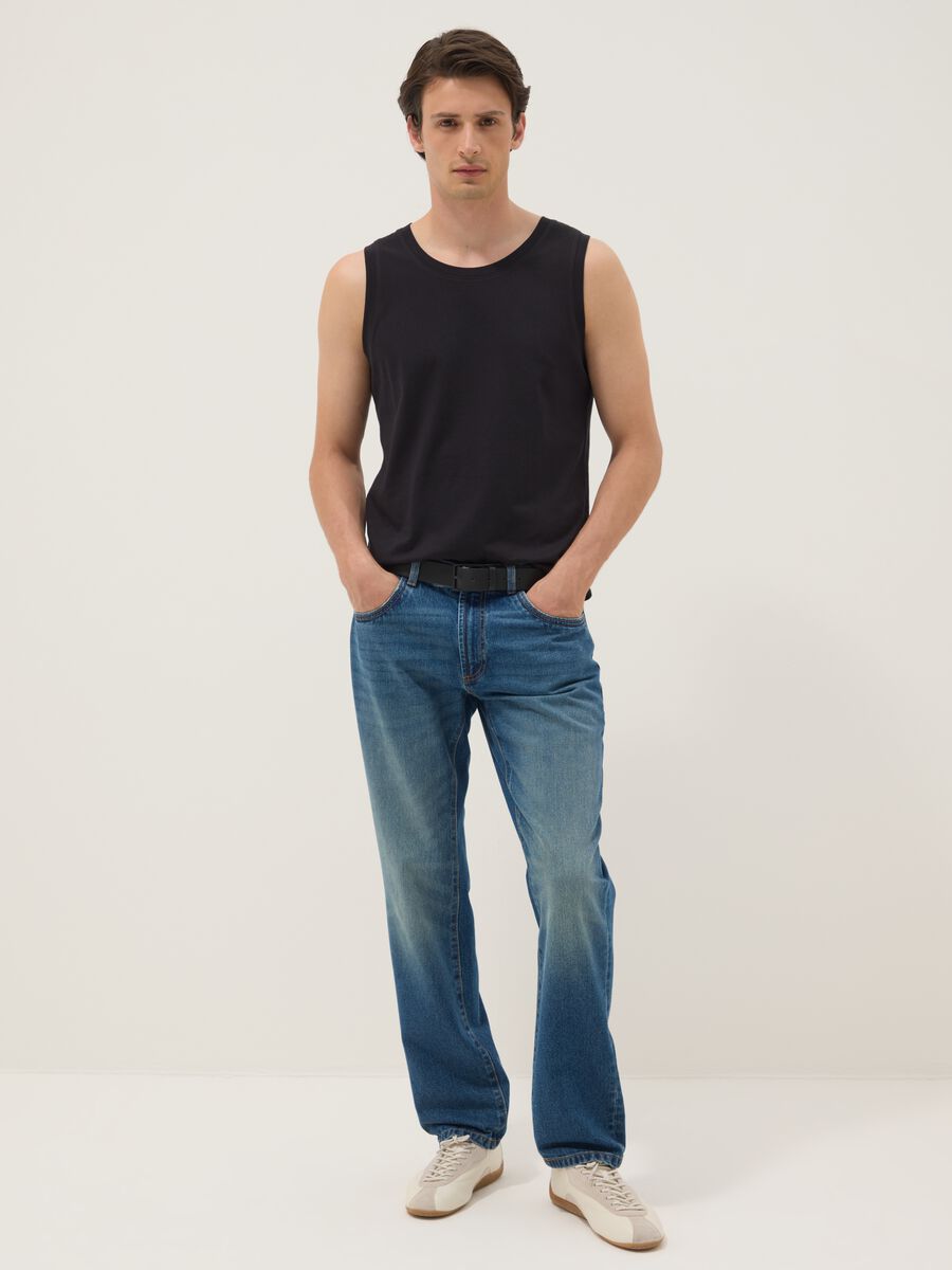Black pure cotton vest_2
