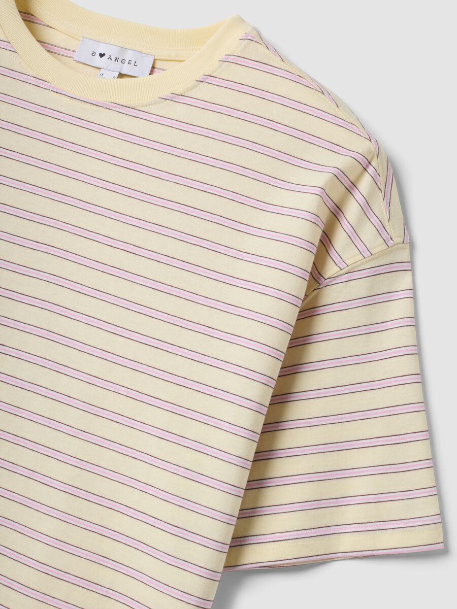 Camiseta amarilla de rayas en algod&oacute;n puro_5