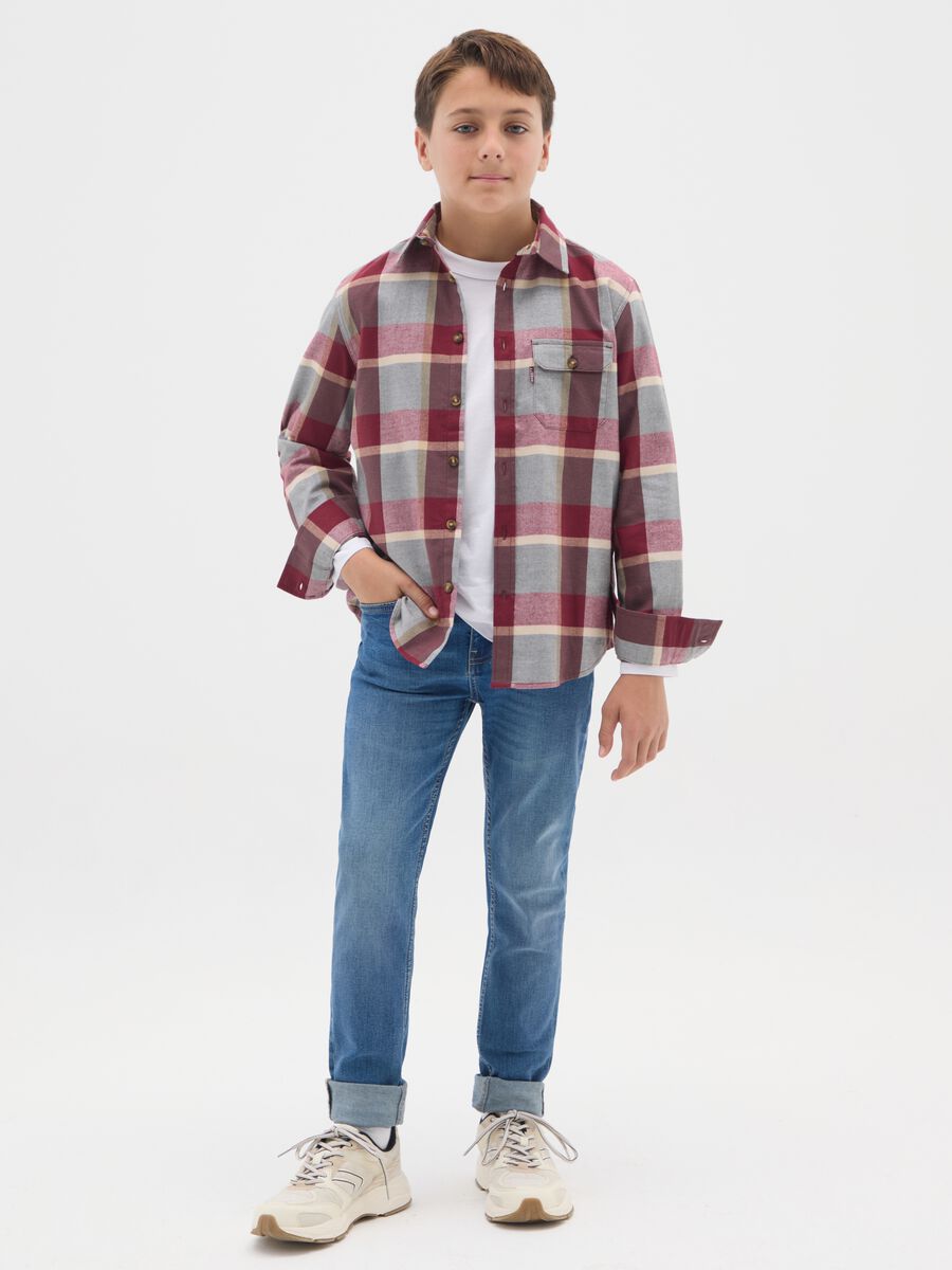 Boys' slim fit blue stretch cotton jeans_0
