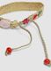 Beige besticktes Armband mit verstellbaren Bindeb&auml;ndern_1