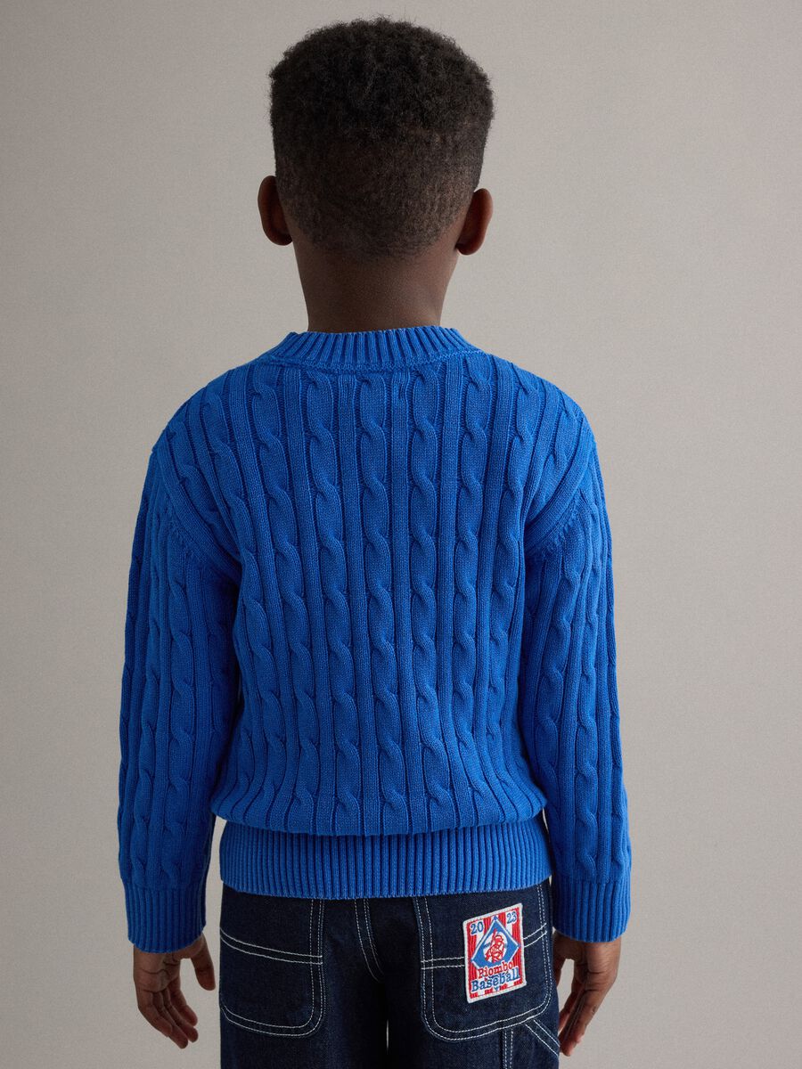 Kids' blue regular fit pure cotton pullover_1