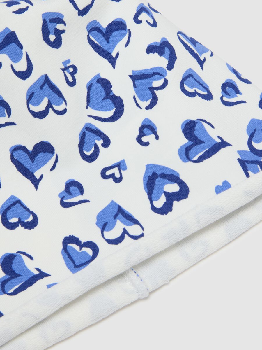 Multicolour Stretch Cotton Hat with Hearts for Girls_2