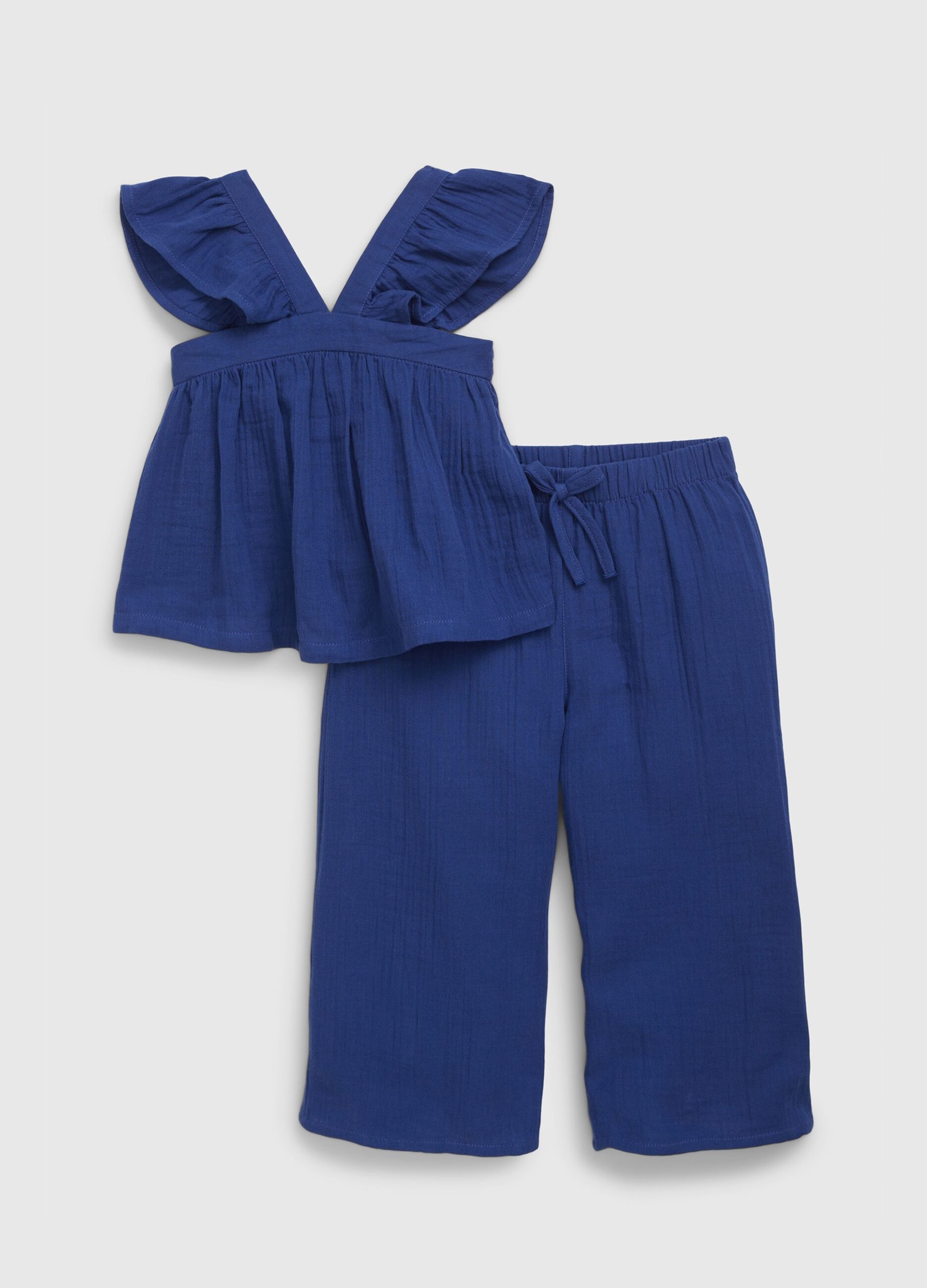 Tank top and trousers set in cotton