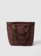 Brown foldable shopper tote with double handles_2