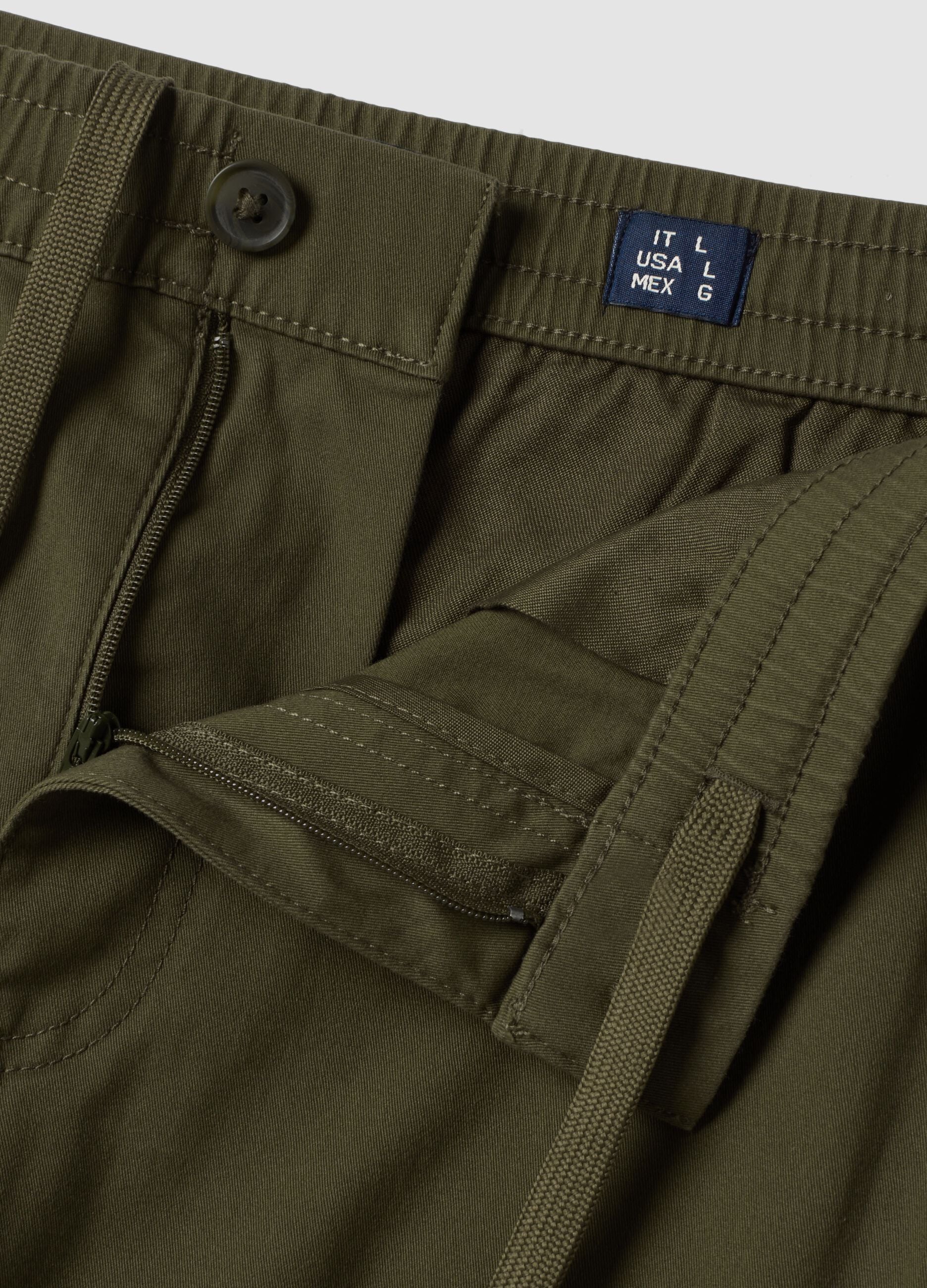 Gr&uuml;ne Slim-Fit-Cargohose aus Stretch-Baumwolle