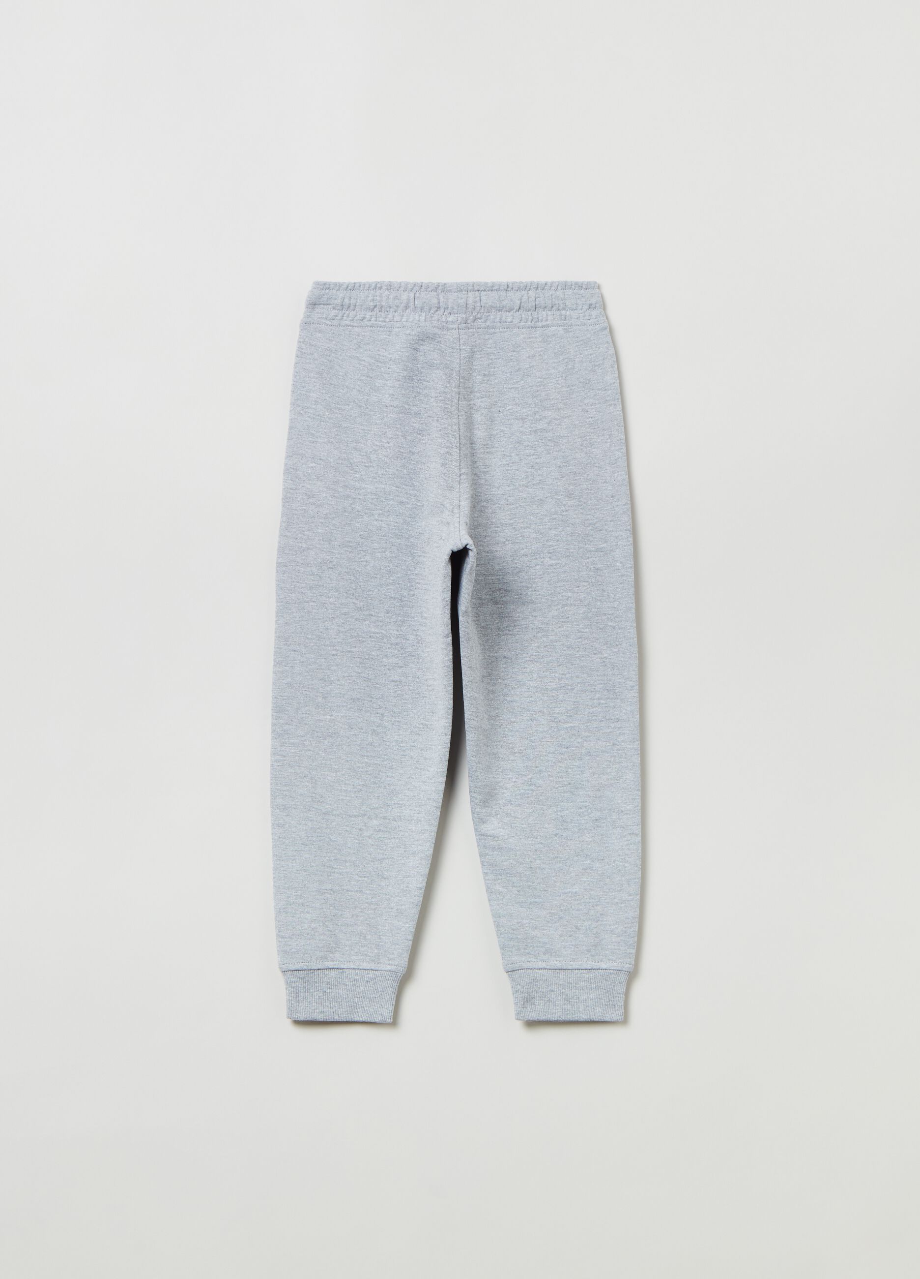 Plush joggers with drawstring and print_1