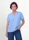 Blue striped pure viscose blouse with Mandarin collar, regular fit_2