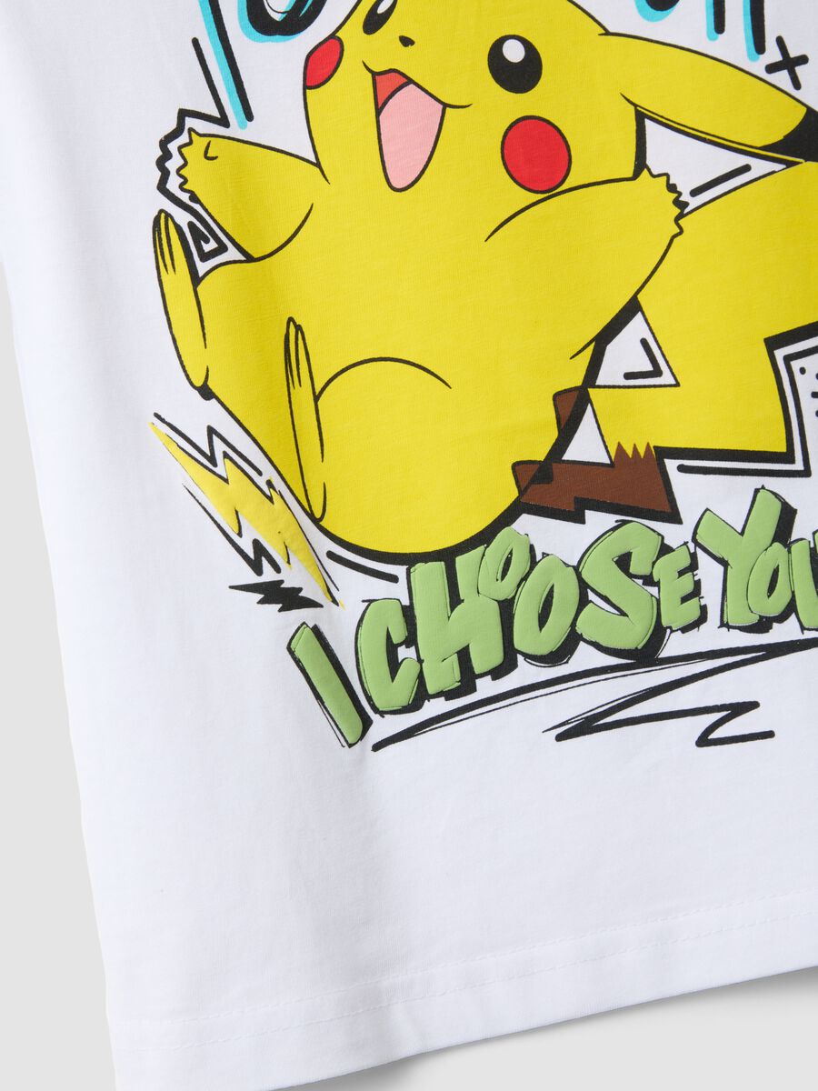 Child's white pure cotton tank top oversized fit with Pikachu_3