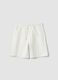 Boys&rsquo; white pure cotton shorts with elasticated waist_0