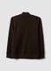 Brown full-zip sweatshirt in stretch piqu&eacute; with ribbed collar_6