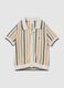 Pure cotton striped polo shirt_0