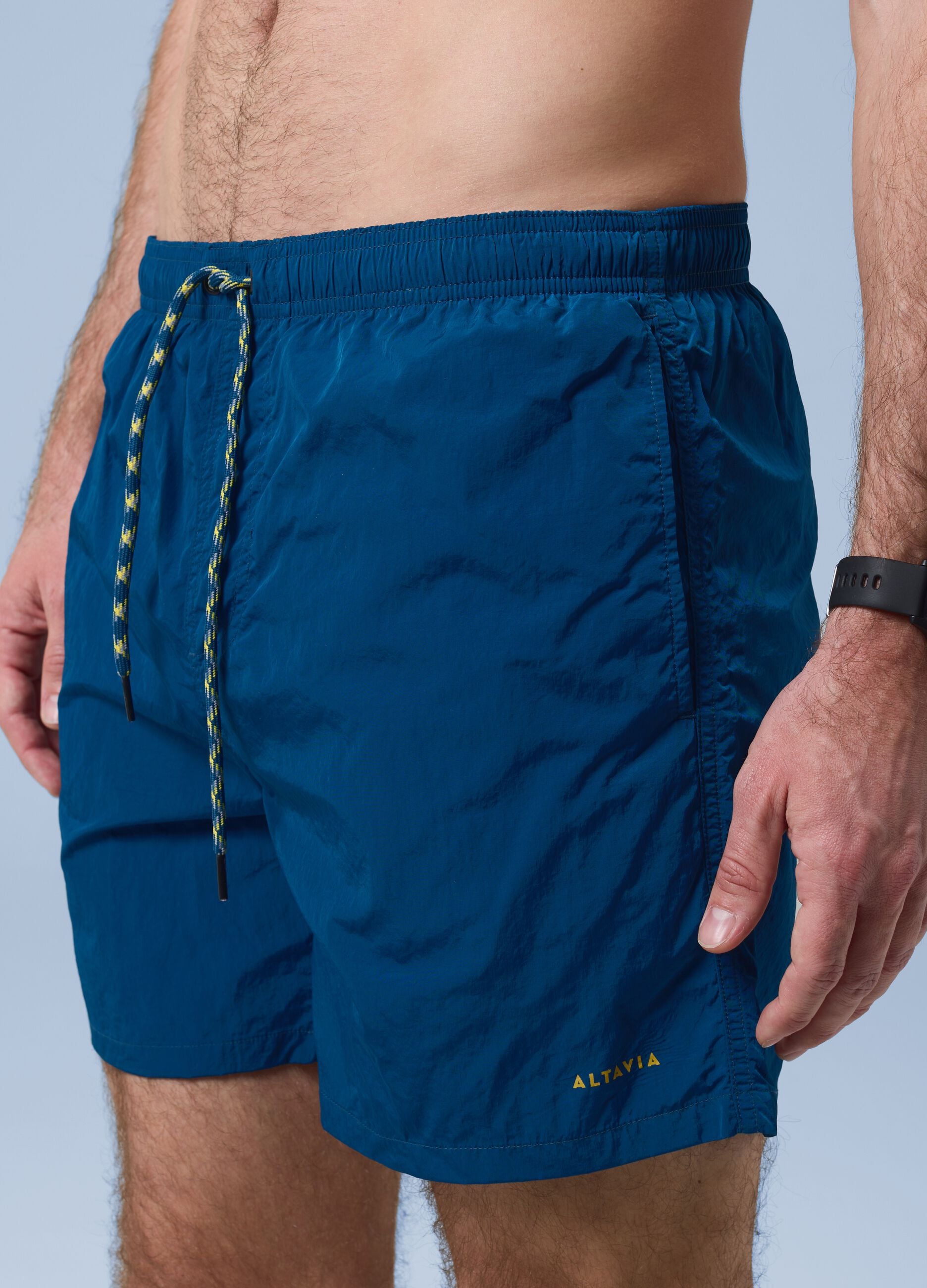 Blaue Boxer-Badeshorts ALTAVIA SAILNG mit elastischem Bund