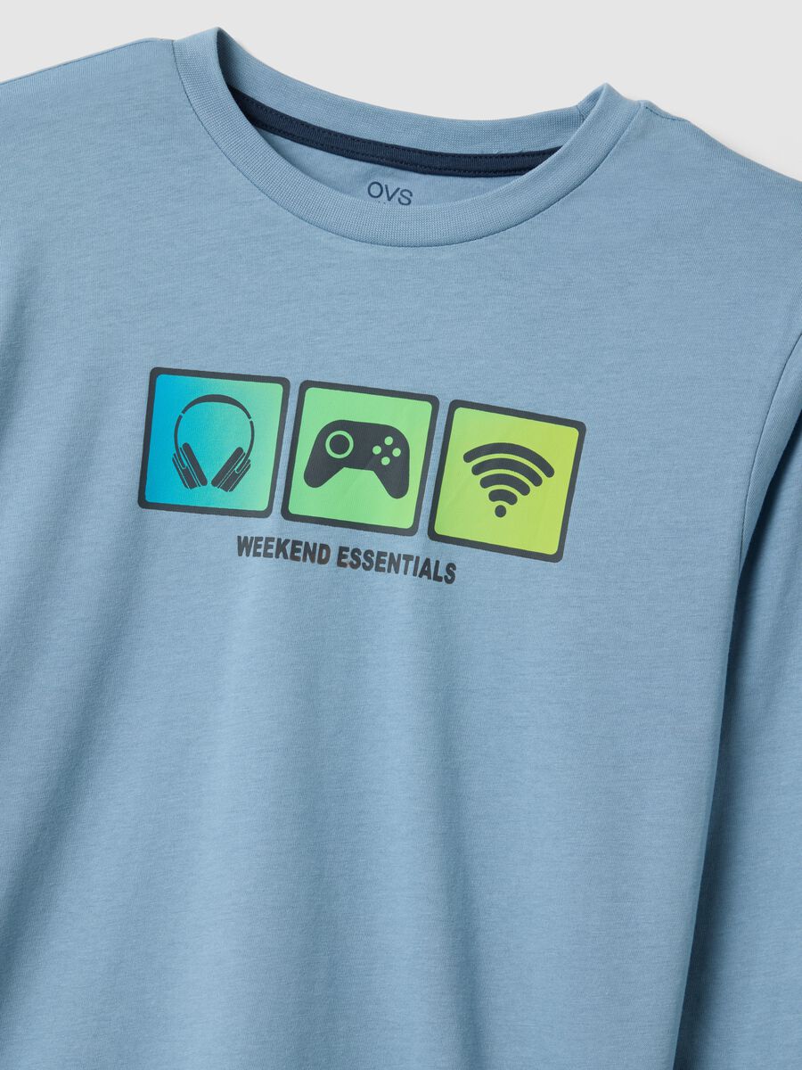 Jungen Regular-Fit Pyjama aus mehrfarbigem Baumwolle mit Druck_2