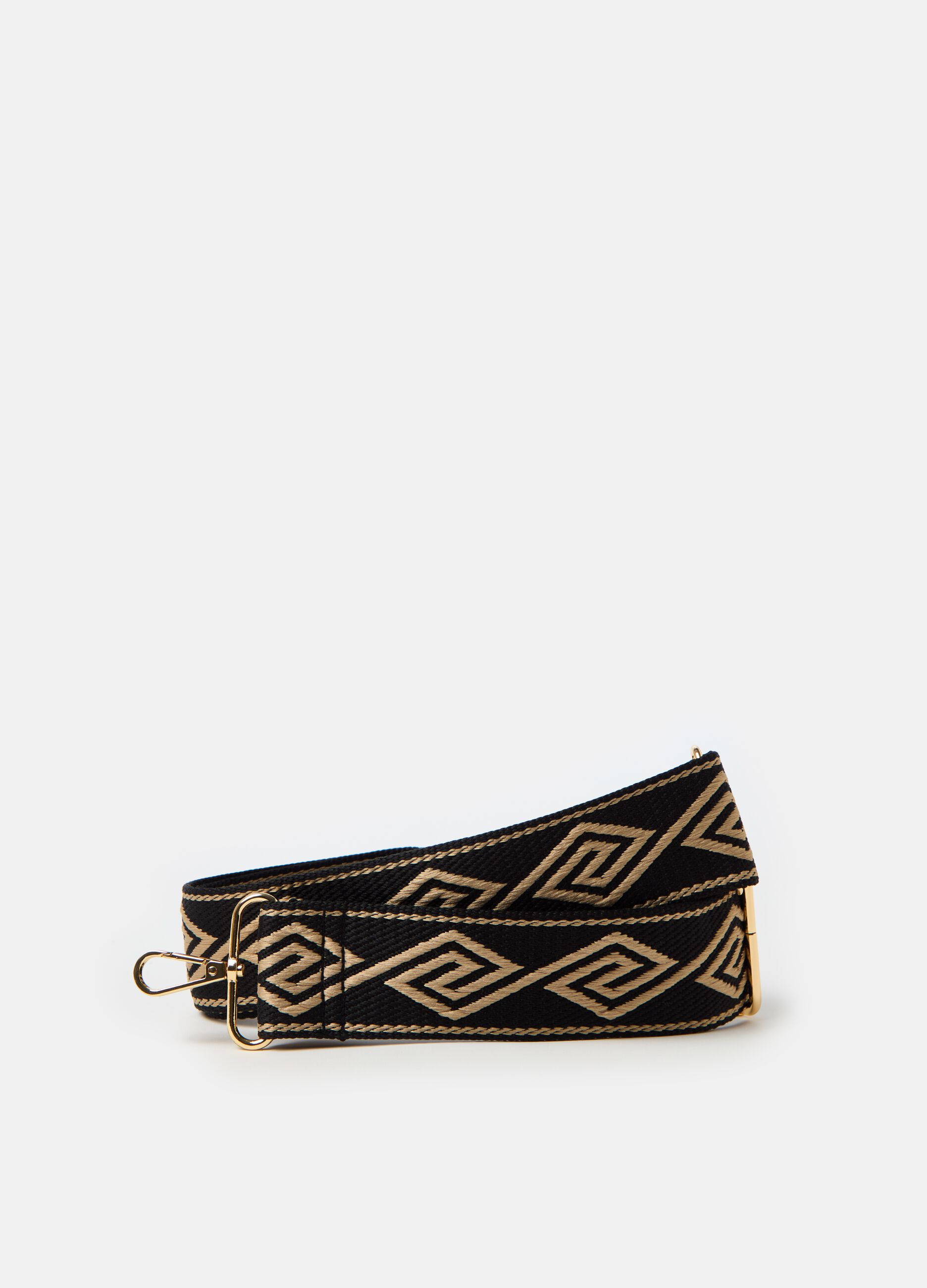 Bag strap with geometric pattern