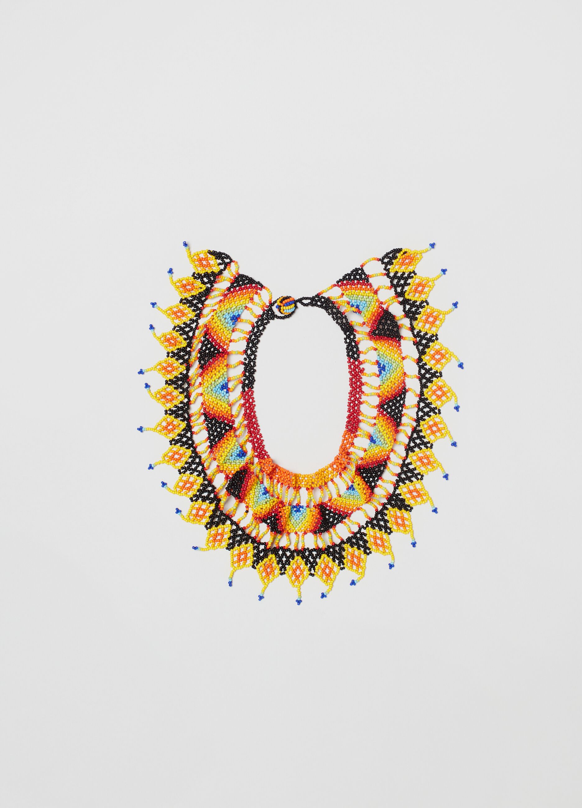 Multicoloured glass bead necklace