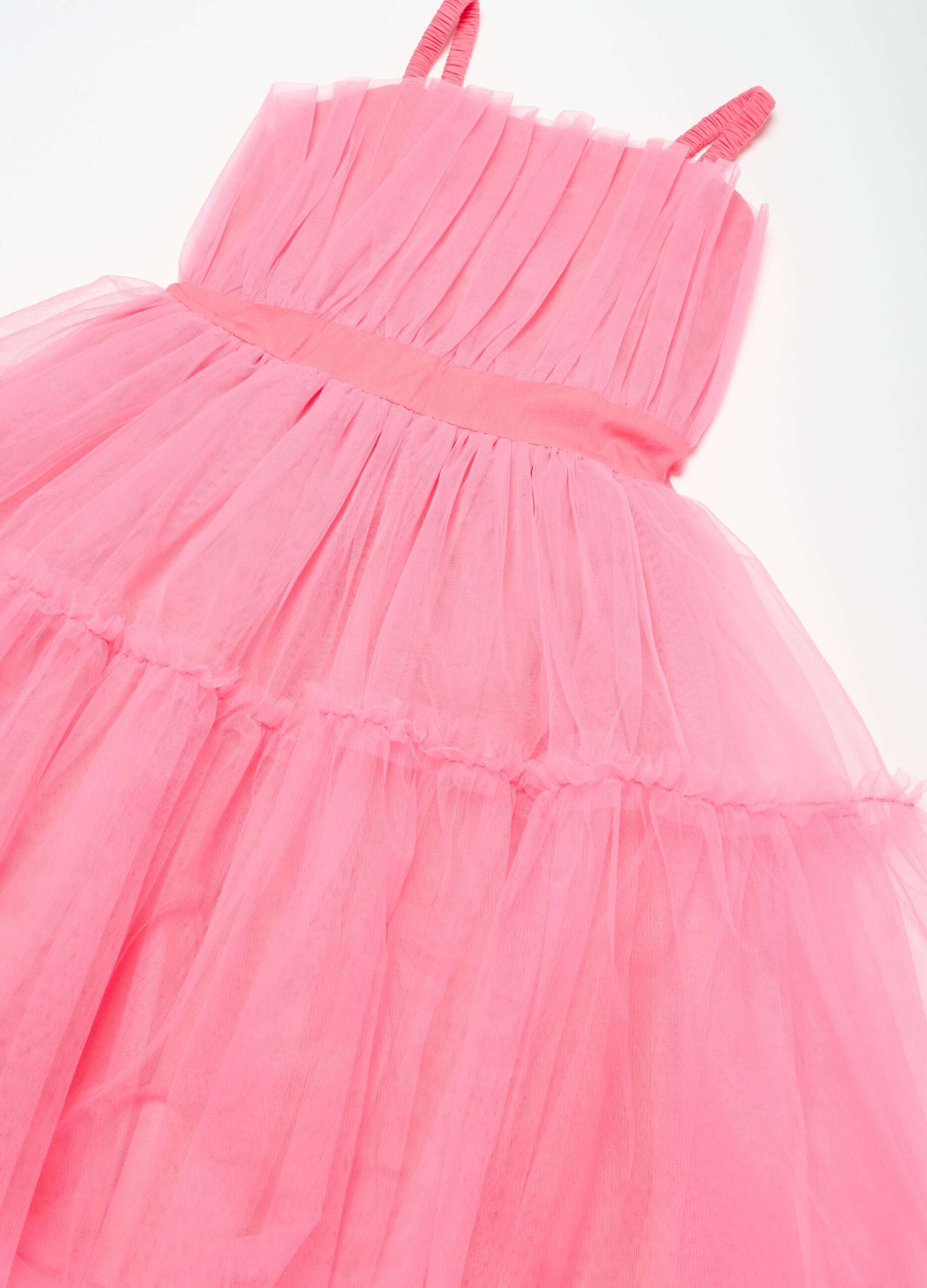 Dress in pleated tulle