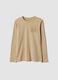Brown pure organic cotton T-shirt with varsity print_0