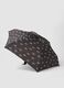 Black folding umbrella with bow print_0