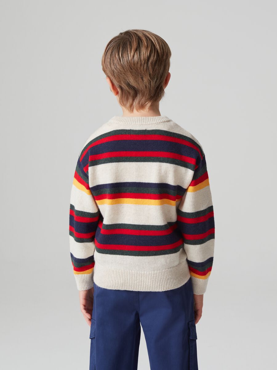 Pullover with multicolour striped pattern_1