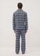 White and blue organic cotton flannel pyjamas, regular fit_3