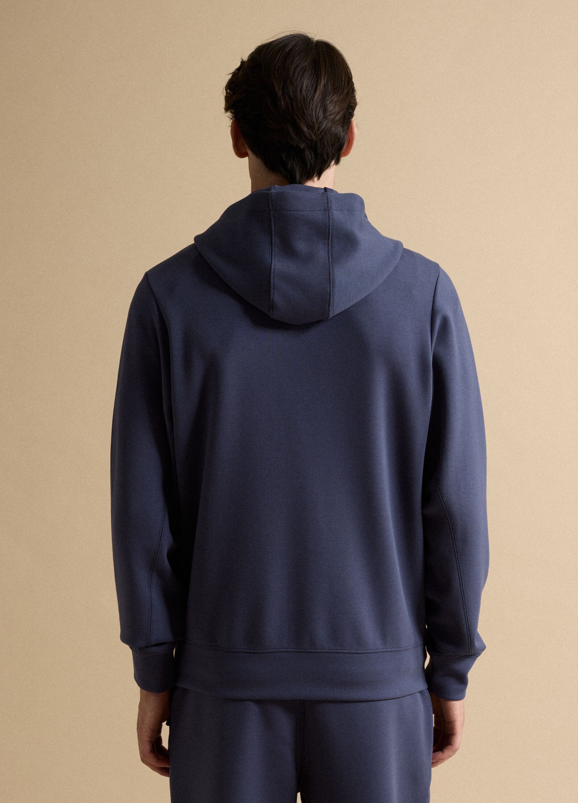Full-zip blu traspirante in tessuto elasticizzato 2 Way Stretch
