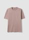 Pink pure cotton crew-neck T-shirt, relaxed fit_0