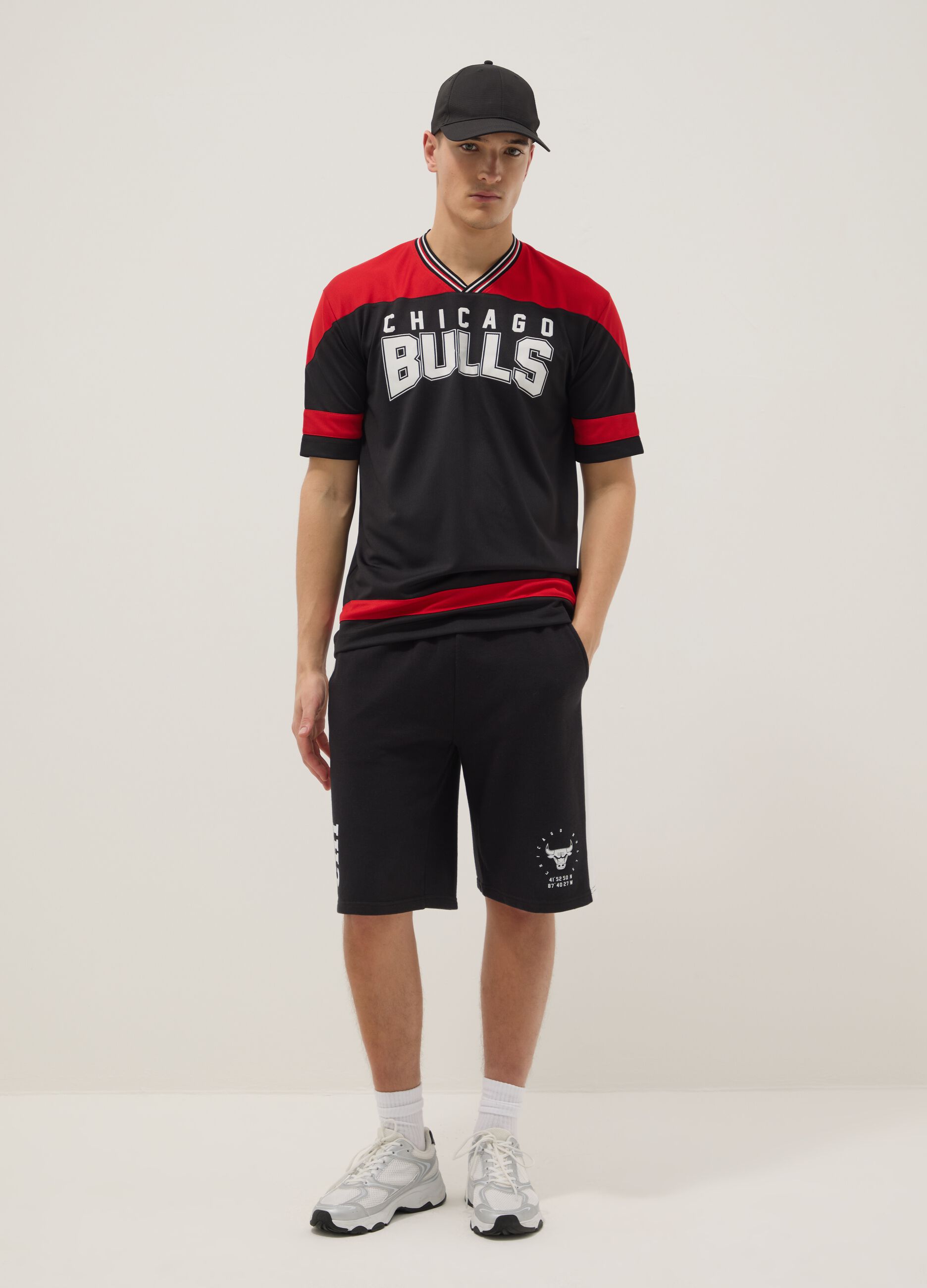 T-shirt multicolor puro algod&atilde;o regular fit Chicago Bulls