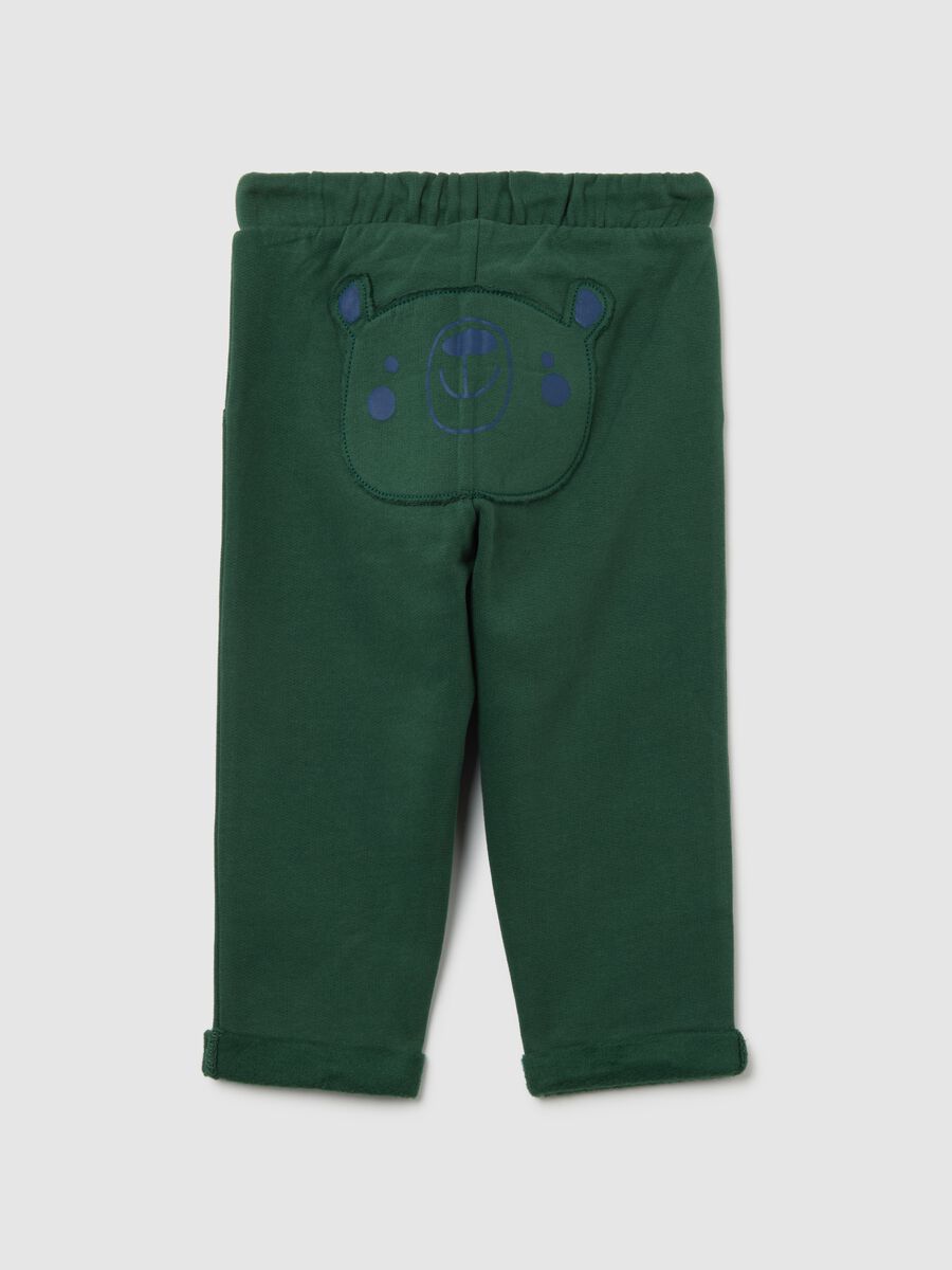 Green jogger trousers for boys in pure cotton regular fit_1