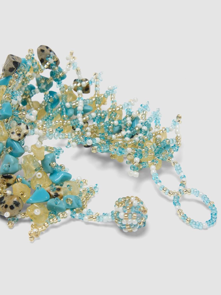 Armband mit bunten Steinen und Perlen_2