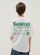 Camiseta branca infantil oversized de algod&atilde;o puro com log&oacute;tipo Boston Celtics_1
