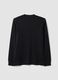 T-shirt nera in puro cotone girocollo a maniche lunghe regular fit_2