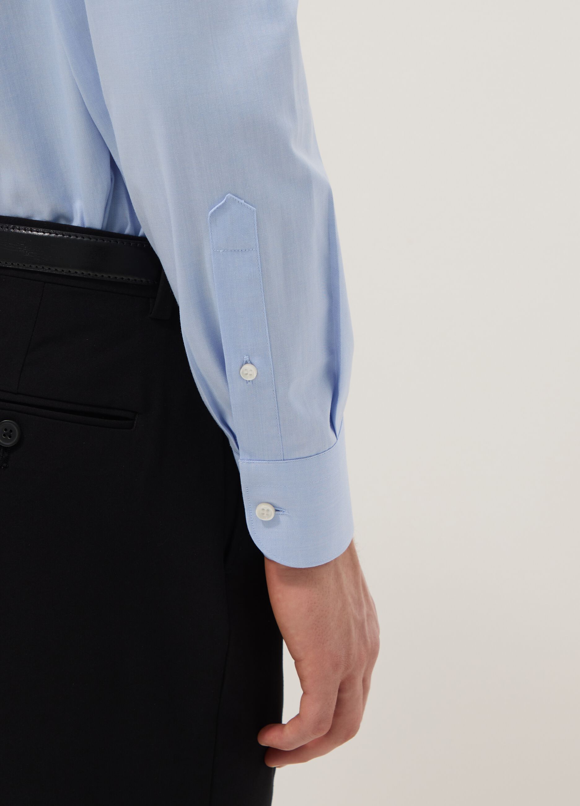 Light blue pure cotton regular fit easy iron shirt