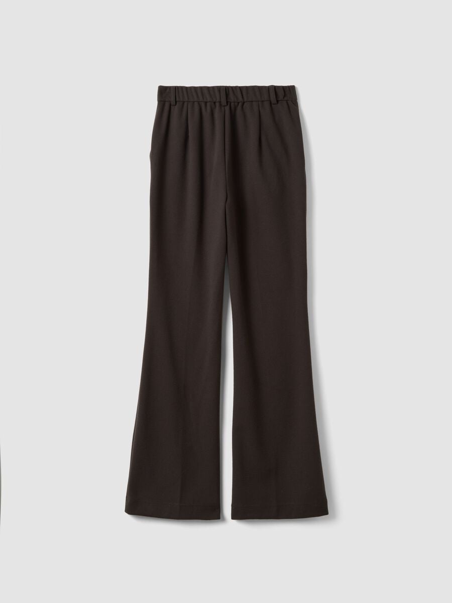 Pantaloni marroni in viscosa elasticizzata straight fit_6