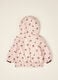 Pink padded hooded jacket with cherry print_2